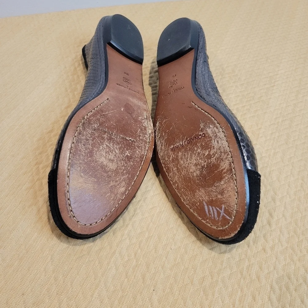 Donald j pliner size 9m great animal print black/silver ballet flats